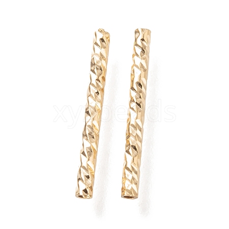 Corrugated Brass Tube Beads KK-H759-28B-G-1