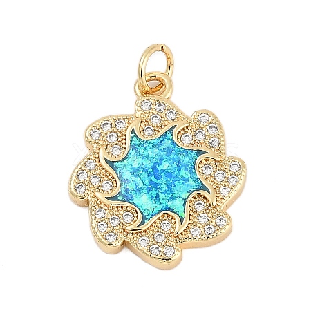 Brass Micro Pave Cubic Zirconia Pendants KK-I723-41G-1