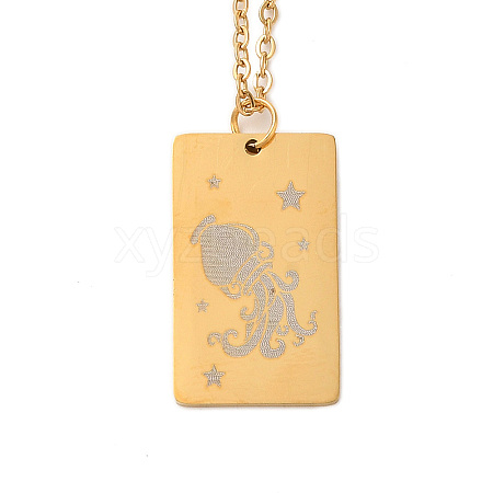 Golden 202 Stainless Steel Constellation Pendants Necklaces NJEW-K380-02G-08-1