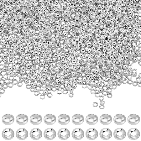 2000Pcs Brass Crimp Beads KK-BBC0022-06A-S-1