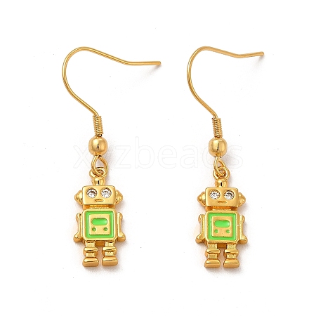 Rack Plating Brass Micro Pave Cubic Zirconia Dangle Earrings EJEW-P221-22G-1