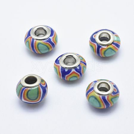 Handmade Polymer Clay European Beads CLAY-K002-C23-1