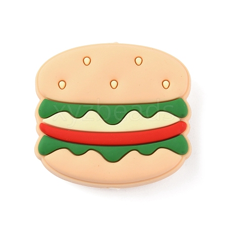 Hamburger Food Grade Eco-Friendly Silicone Beads SIL-WH0012-034B-1
