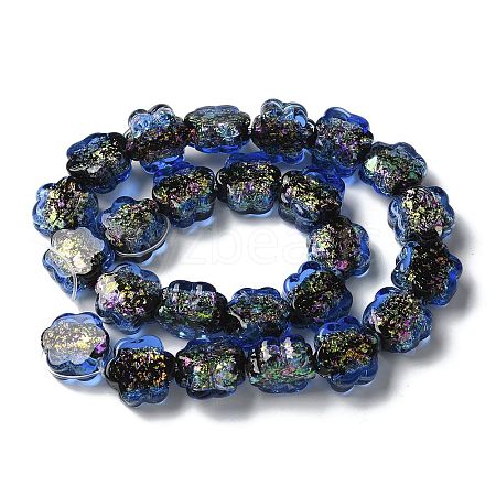 Handmade Foil Lampwork Beads Strands FOIL-Z001-03C-1