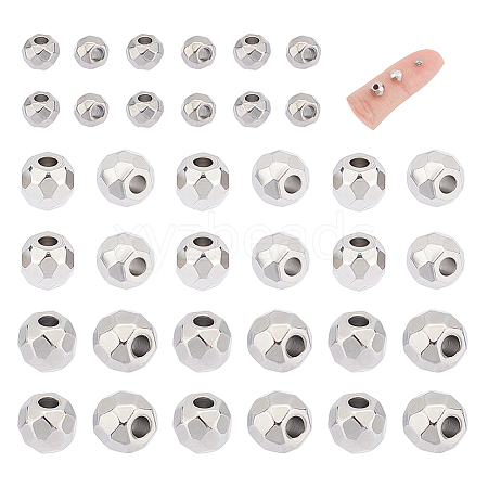 Unicraftale 36Pcs 3 Style 201 Stainless Steel Beads STAS-UN0045-50-1