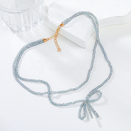 Acrylic Double Layer Necklaces NJEW-K384-07-1