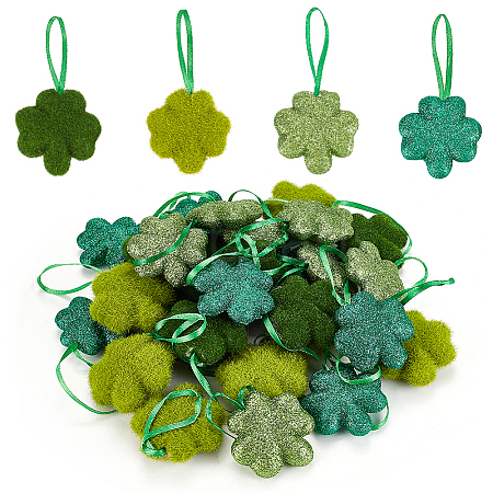 AHADERMAKER 32Pcs 4 Colors Saint Patrick's Day Foam Pendant Decorations for Christmas Tree FIND-GA0003-02-1