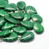 Teardrop Dyed Synthetic Malachite Pendants G-Q368-01-1