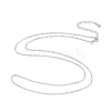 Anti-Tarnish Rhodium Plated 925 Sterling Silver Flat Cable Chain Necklace X-NJEW-A011-01A-P-2