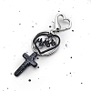 Heart & Cross Plastic Pendant Keychain PW-WG81A1B-01-3