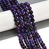 Faceted Natural Crackle Agate Beads Strands G-F447-8mm-G01-01-5