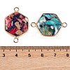 Dyed Natural Imperial Jasper Connector Charms G-B083-05G-3