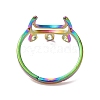 Ion Plating(IP) 304 Stainless Steel Crescent Moon Adjustable Ring for Women RJEW-M149-11RC-2