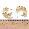 Brass Polygon Beaded Stud Earrings KK-F867-48G-3