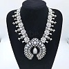 Alloy & Synthetic Turquoise Boho Flower Squash Bib Necklaces for Women FS-WGADD2A-02-1