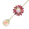 Glass Flower Hanging Suncatchers HJEW-P018-F02-2