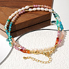 Bohemian Style Faceted Round Natural Mixed Stone Beaded Collar Necklaces UC9178-3