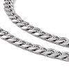 201 Stainless Steel Cuban Link Chain Necklace with 304 Stainless Steel Clasps for Men Women NJEW-M194-01D-P-2