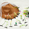 40Pcs 10 Styles Plastic Plant & Iron Alligator Hair Clips PHAR-FH0001-09-4
