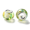 Transparent Two-Color Brass Cores Acrylic European Beads OACR-M024-05P-04-2