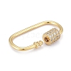 Brass Micro Pave Clear Cubic Zirconia Screw Carabiner Lock Charms ZIRC-E164-11G-4