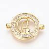 Brass Micro Pave Cubic Zirconia Links ZIRC-Q013-43G-1