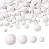 120Pcs 4 Styles Spray Painted White Wood Cabochons WOOD-TA0001-52-1