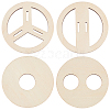 2 Sets Plywood Candle Wick Holders WOOD-BC0001-24B-1
