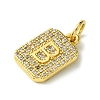 Rack Plating Brass Micro Pave Clear Cubic Zirconia Charms KK-G501-01B-G-2