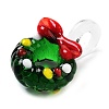 Colorful Transparent Handmade Lampwork Pendants for Christmas LAMP-A004-01A-2