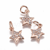 Brass Micro Pave Cubic Zirconia Charms ZIRC-F111-15-2