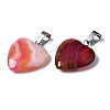 Natural Banded Agate/Striped Agate Pendants G-T122-24A-4