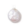 Natural Keshi Pearl Flat Round Charms PALLOY-JF05077-02-2