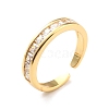 Clear Cubic Zirconia Open Cuff Ring for Women RJEW-C018-06G-4