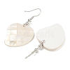 Rack Plating Brass Natural White Shell Dangle Earrings EJEW-N055-52G-2