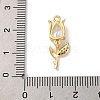 Ion Plating(IP) Brass Micro Pave Cubic Zirconia Tulip Pendants KK-U042-02G-01-3