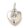 Brass Micro Pave Cubic Zirconia Pendants KK-Q001-13P-01-1