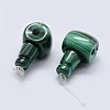 Natural Malachite 3 Hole Guru Beads G-F571-17-A-1