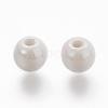 Pearlized Handmade Porcelain Round Beads PORC-S489-6mm-01-2