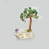 Natural Green Aventurine Chips and Natural Quartz Crystal with Amethyst Pedestal Display Decorations DJEW-G027-12RG-03-1