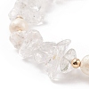 Natural Quartz Crystal Chips & Pearl Beaded Slider Bracelet BJEW-JB08334-05-4