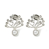 304 Stainless Steel & Rhinestone & ABS Plastic Pearl Stud Earrings EJEW-G400-05P-1