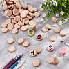 200Pcs Beech Wooden Round Pieces WOOD-NB0002-94B-5