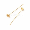 Brass Crystal Rhinestone Flower Head Pins X-KK-A178-03G-3