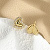Brass Micro Pave Clear Cubic Zirconia Stud Earrings EJEW-R016-26G-05-2