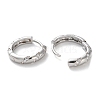 Brass Micro Pave Clear Cubic Zirconia Hoop Earrings EJEW-C121-01P-2