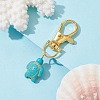 Synthetic Turquoise Tortoise Pendant Decorations HJEW-JM01354-01-3