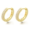 Brass Clear Cubic Zirconia Hoop Earrings EJEW-M047-19G-4