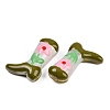 Boot Baking Paint Glass Enamel  Beads LAMP-C020-02G-3