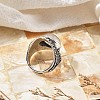 Natural Quartz Crystal Adjustable Rings RJEW-I108-03AS-08-3